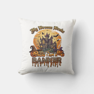 Coussin Balai Banquier Cassé Maison Hantée Halloween Sorci
