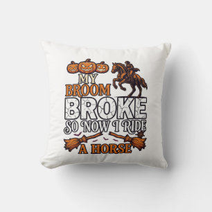 Coussin Balai Cassa Chevaucher Cheval Citrouille Cowboy Ch