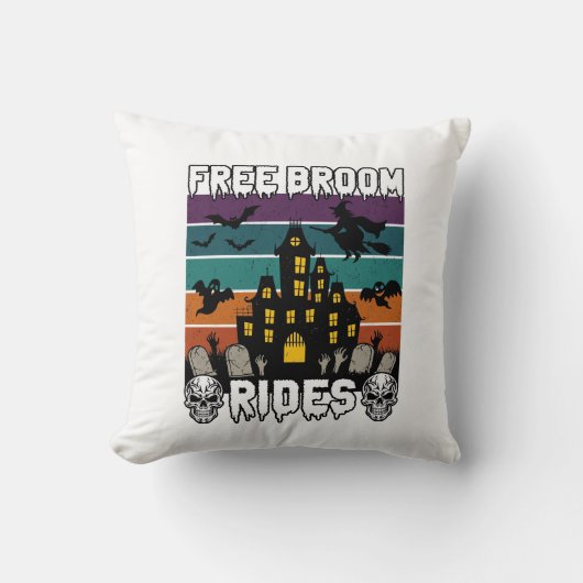 Coussin Balais Gratuits Halloween Maison Hantée Sorcière S (Recto)