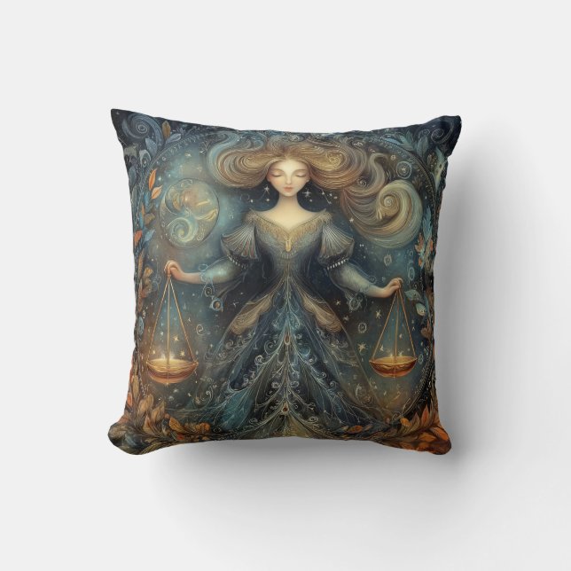 Coussin Balance de la Vierge Zodiaque Astrologie Anniversa (Recto)