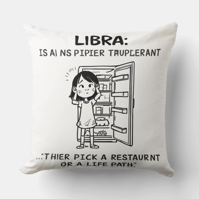 Coussin Balance Indecis Libra Choisir Un Restaurant Drôle  (Recto)