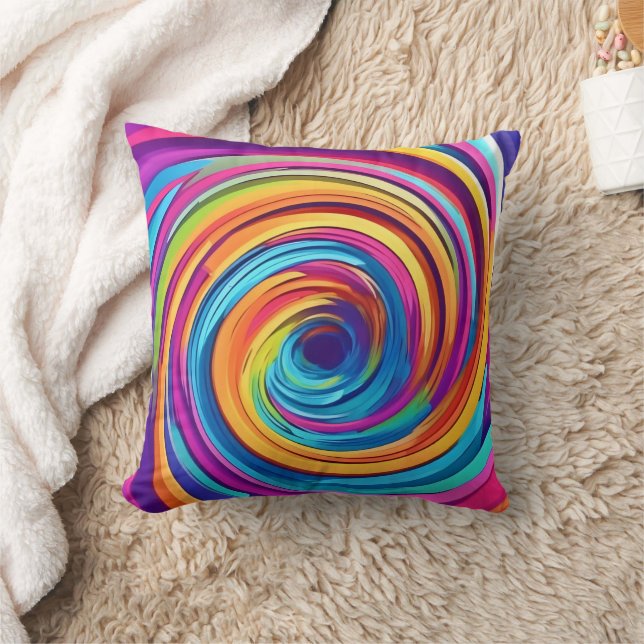 Coussin Balayage psychédélique des teintes arc-en-ciel (Couverture)
