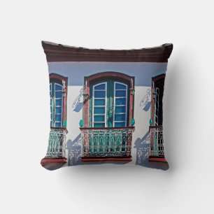 Coussin Balcons sur la façade en Diamantina, Minas Gerais,