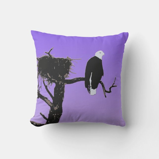 Coussin Bald Eagle at Sunset - Art original de la faune (Recto)