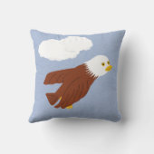 Coussin Bald Eagle Whimsical Cartoon Art (Verso)