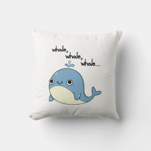 Coussin Baleine, baleine, baleine Pun animal marin mignon