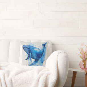 Coussin Baleine bleue
