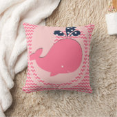 Coussin Baleine rose sur le carreau rose de rayure de (Couverture)
