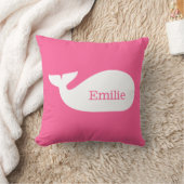 Coussin Baleine rose Whimsical Personnalisée Enfants (Couverture)