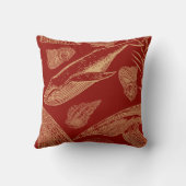 Coussin Baleine Vintage côtière, Nourriture, Rouge (Verso)