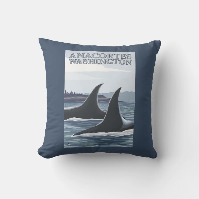 Coussin Baleines #1 - Anacortes, Washington d'orque (Recto)