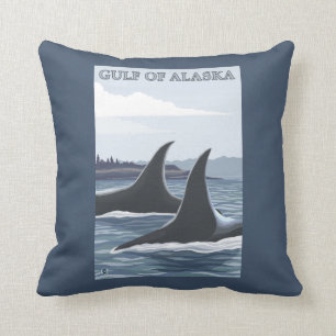 Coussin Baleines #1 - le golfe d'Alaska d'orque
