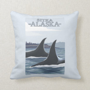 Coussin Baleines #1 - Sitka, Alaska d'orque