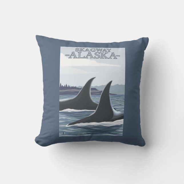 Coussin Baleines #1 - Skagway, Alaska d'orque (Recto)