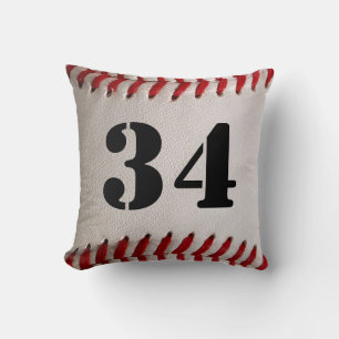 Coussin Balle de baseball avec numéro personnalisable