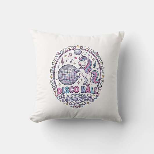 Coussin Balle de disco Licorne Licorne Impression ludique (Recto)