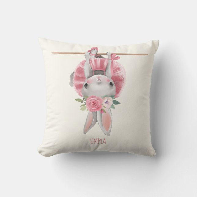 Coussin Ballerina Bunny| Personnalisé (Recto)