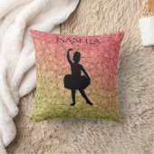 Coussin Ballerina lance l'oreiller avec nom personnalisé. (Couverture)