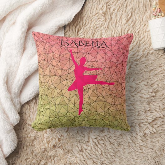 Coussin Ballerina lance l'oreiller avec un nom personnalis (Couverture)