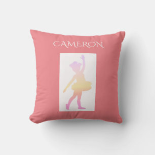 Coussin Ballerina lance l'oreiller. Nom personnalisé.