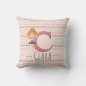 Coussin Ballerina rose pâle Monogramme C - Art personnalis (Recto)