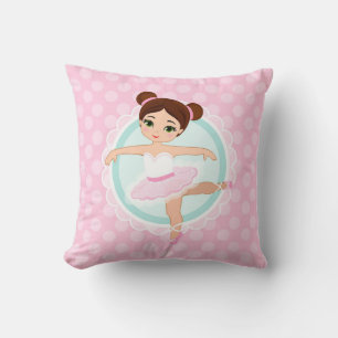 Coussin Ballerine de brune - fille rose de danseur