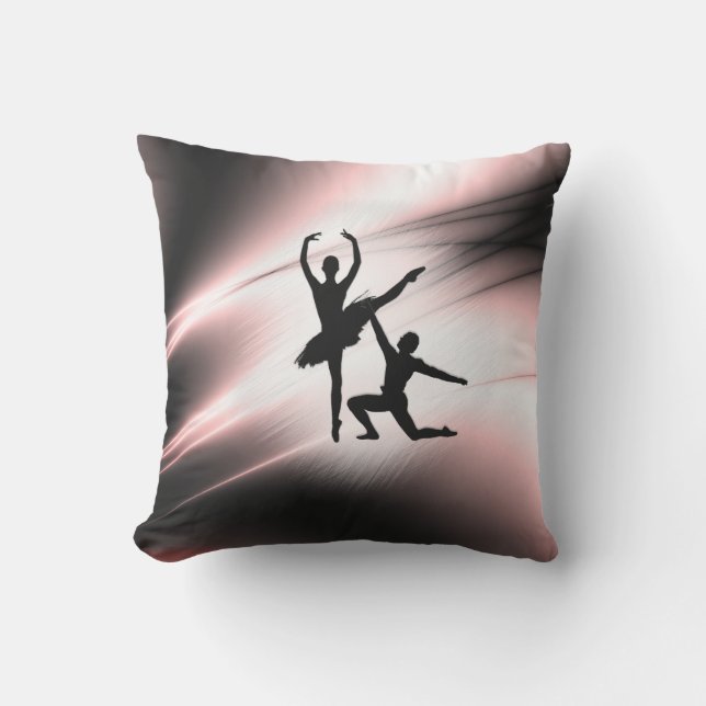 Coussin Ballet Couple Danse Accent rose (Recto)