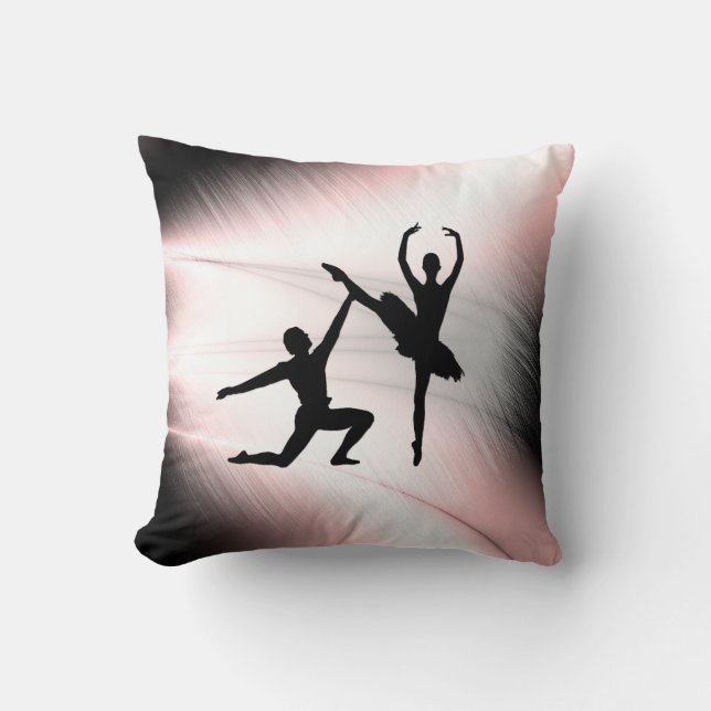 Coussin Ballet Couple Danse Accent rose (Recto)
