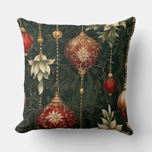 Coussin Ballet de Noël ombragé Botanique (Recto)