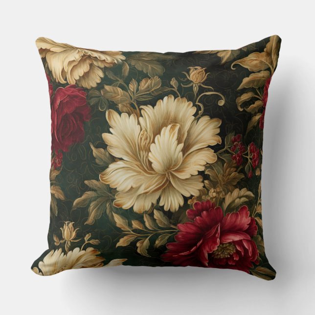 Coussin Ballet de Noël ombragé Botanique (Recto)