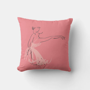 Coussin Ballet fille danseuse rose