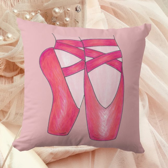 Coussin Ballet Rose Toe Pointe Chaussure Ballerina Danse D (Ballet Shoes Pillow)