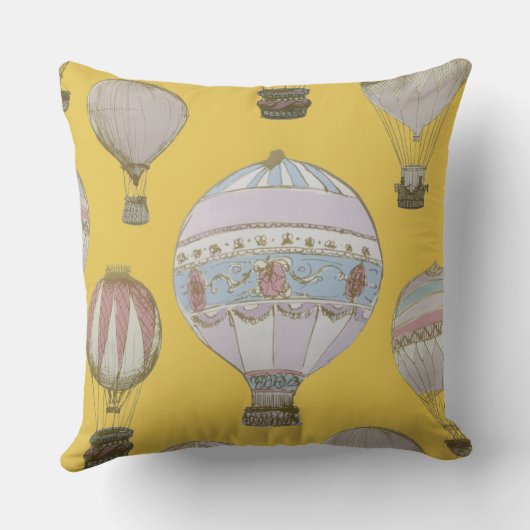 Coussin Ballon à air chaud lunatique - jaune d'empereur (Verso)
