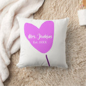 Coussin Ballon coeur rose Mme ajouter nom est. Ajouter ann (Couverture)