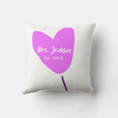 Coussin Ballon coeur rose Mme ajouter nom est. Ajouter ann (Verso)