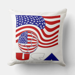 Coussin Ballon de football avec drapeau américain
