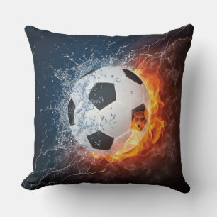 Coussin Ballon de football enflammé