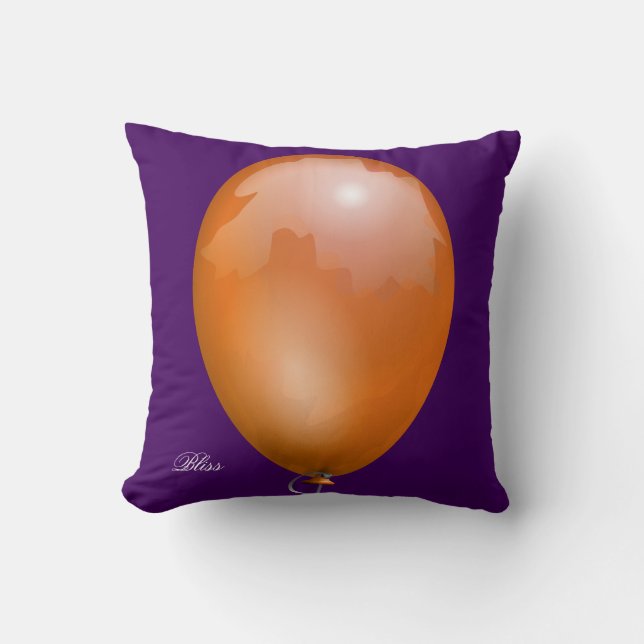 Coussin Ballon de jouet orange drôle unique (Recto)
