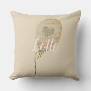 Coussin Ballon en forme de cœur avec monogramme