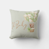 Coussin Ballon Oh Bébé Ours en Peluche Vert Neutre (Recto)