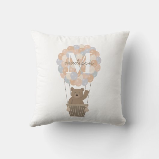 Coussin Ballons à Air Chaud Ourson Mignon Monogramme Unise (Verso)