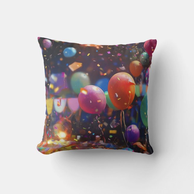 Coussin Ballons d'anniversaire Lancer l'oreiller (Recto)