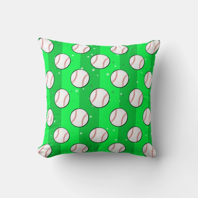 Coussin Ballons de baseball - Motif ininterrompu sur le te (Recto)