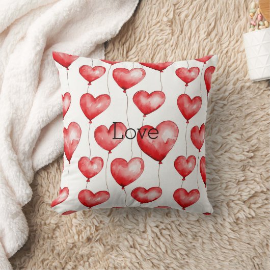 Coussin Ballons de coeur rouge  (Couverture)