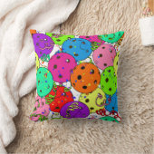 Coussin Ballons de Pickleball Party sur blanc (Couverture)