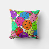 Coussin Ballons de Pickleball Party sur blanc (Recto)