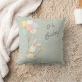 Coussin Ballons et fleurs de lapin en gros bébé (Couverture)