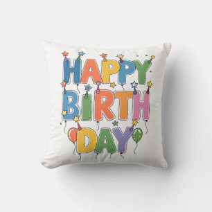 Coussin Ballons Joyeux Anniversaire