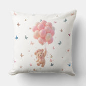 Coussin Ballons Papillons Ours en peluche (Recto)