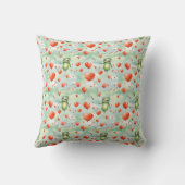 Coussin Ballons rouges de grenouilles vertes (Verso)
